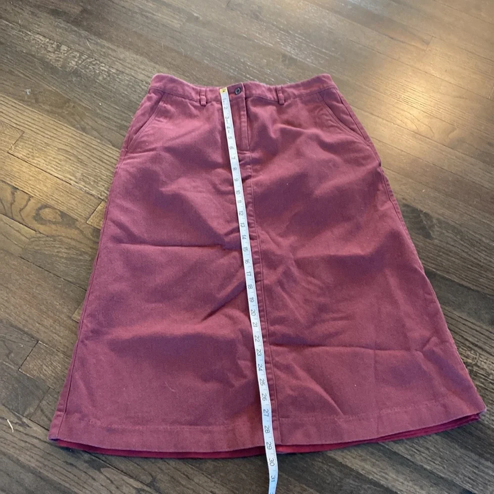 L.L.Bean Red Burgundy Slirt 10P Petite Long EUC Vintage
